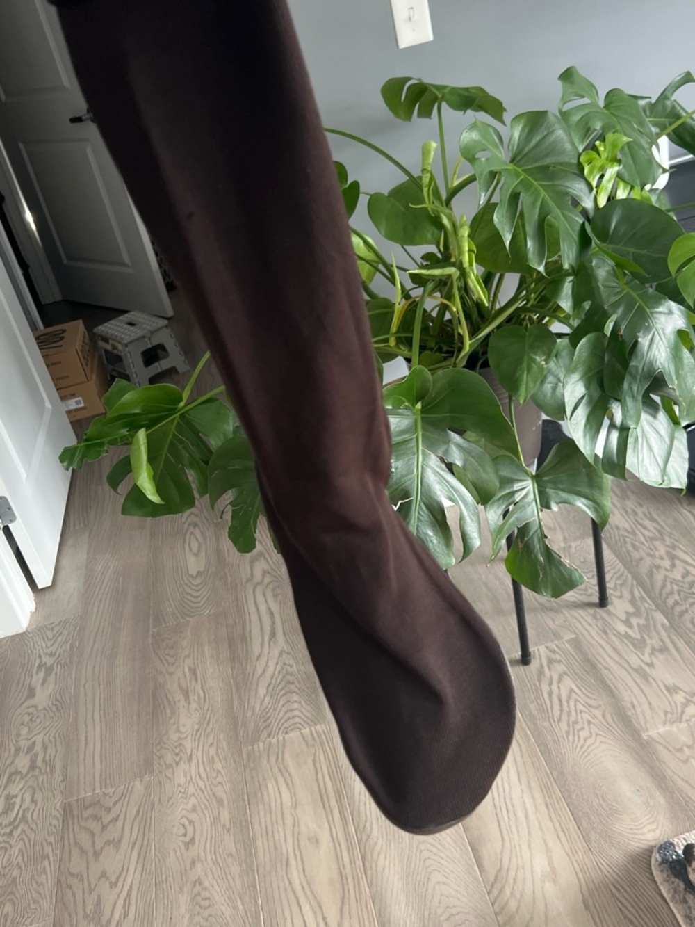 Women's Brown Knee-High Sock Boot